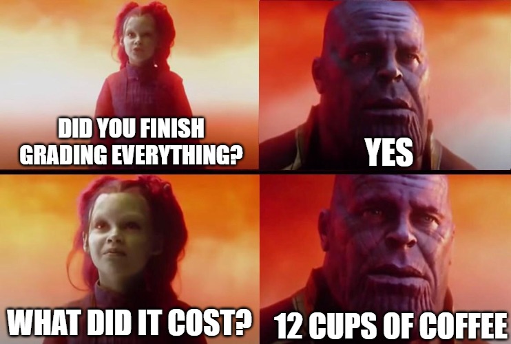 Did you finish grading everything? Yes. What did it cost? 12 cups of coffee